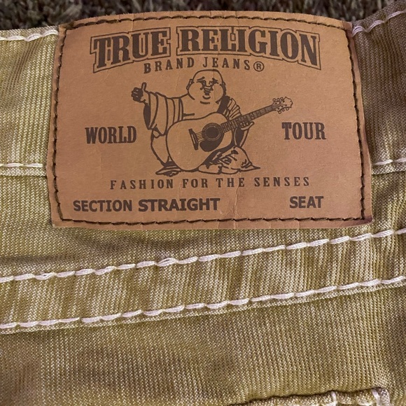 Mens True Religion World Tour Jeans / Color: Beige-Tan / Size: 42 - Picture 2 of 6